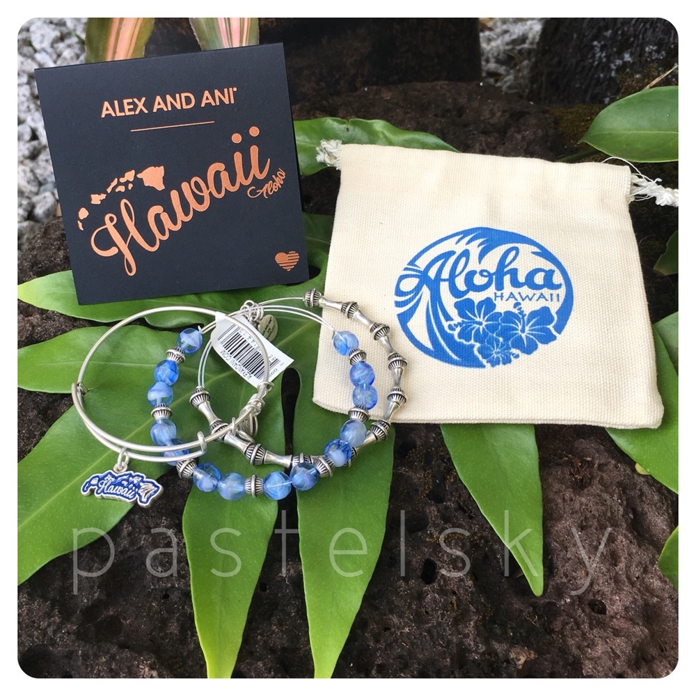 🆕 ALEX & ANI Hawaiian Islands bangle set limited - Picture 1 of 6